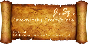 Javorniczky Szofrónia névjegykártya